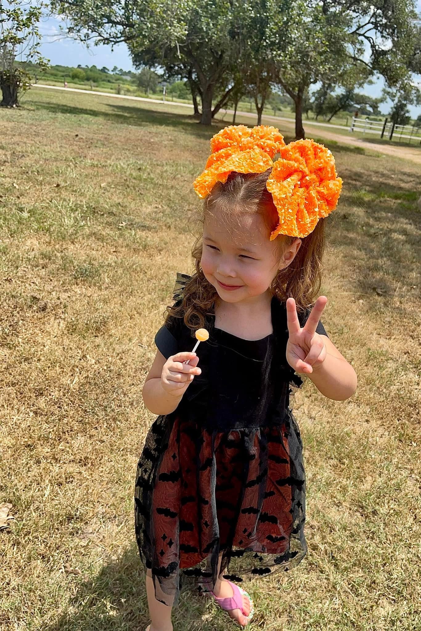 Neon Orange Sequins
