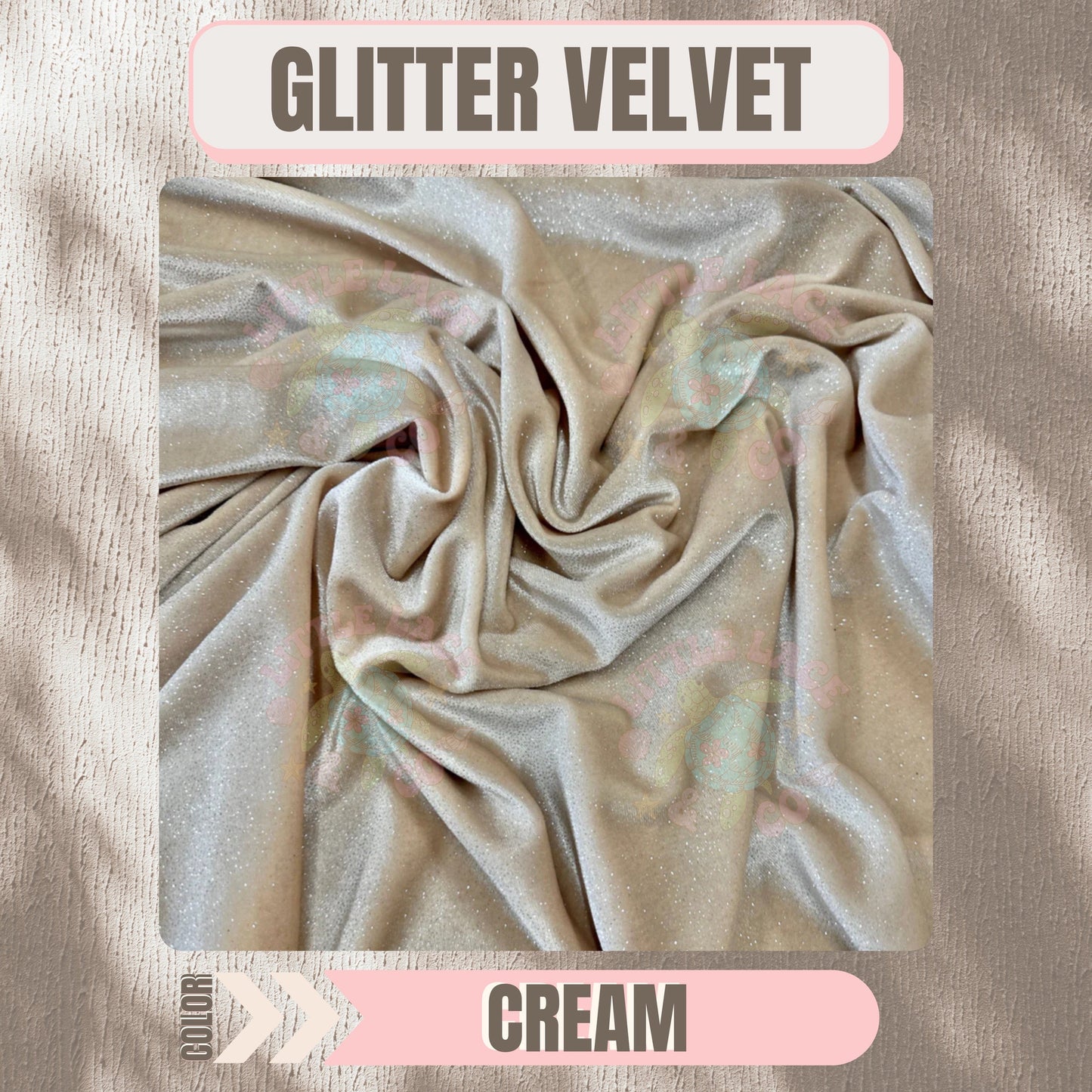 Cream Glitter Velvet