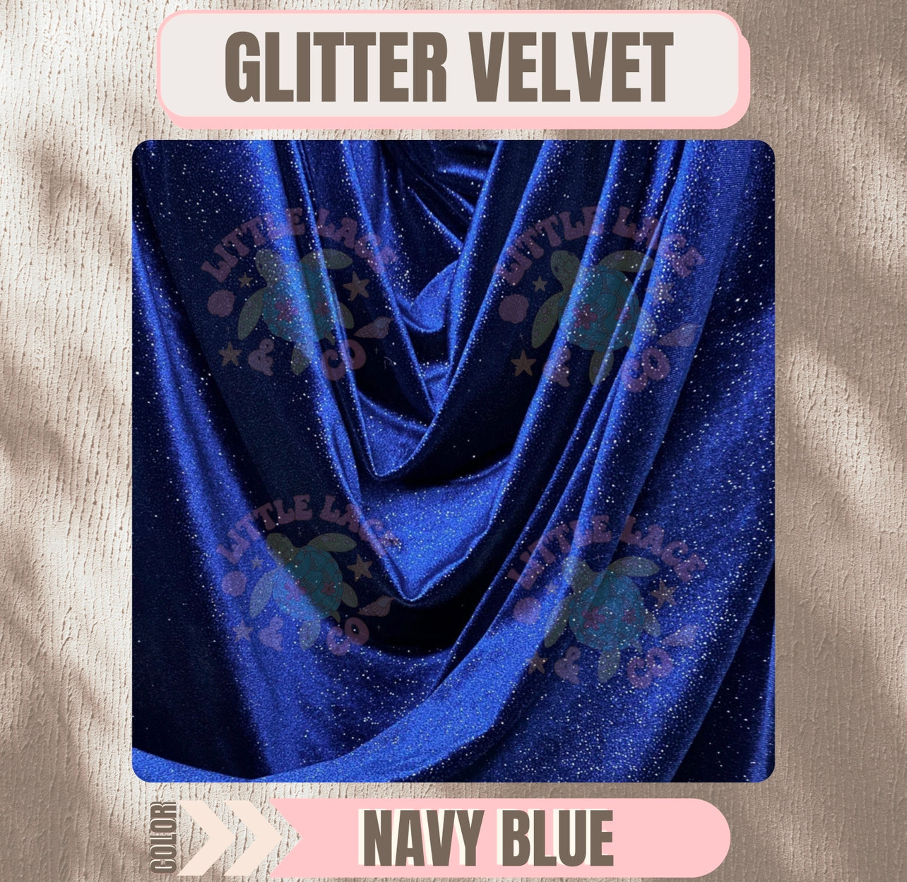 Navy Blue Glitter Velvet