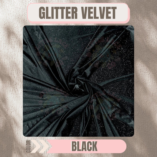 Black Glitter Velvet